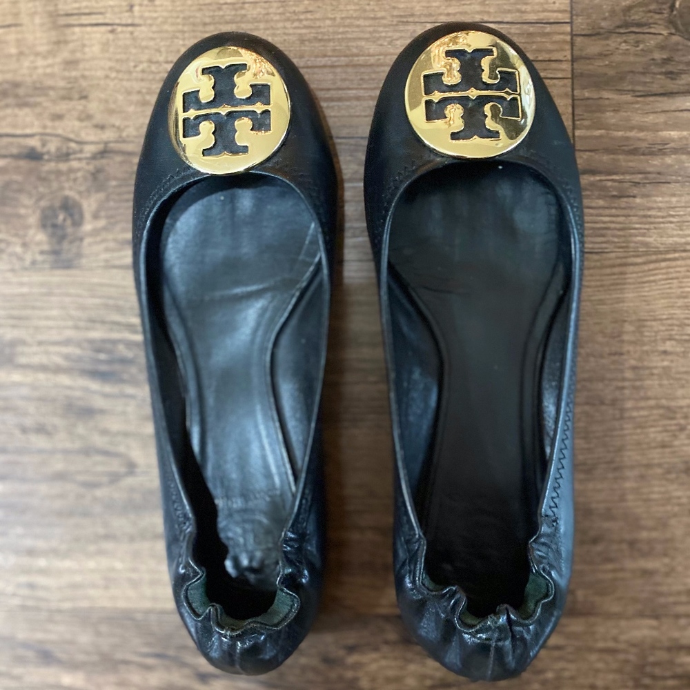 Black Tory Burch Reva Flats size 7.5
